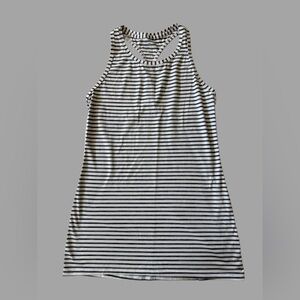 Athleta Navy and White Fitted Racerback Tank Top